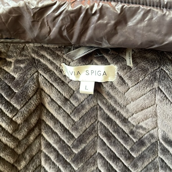 Steel grey Via Spiga quilted mid-season jacket Large - Picture 6 of 7